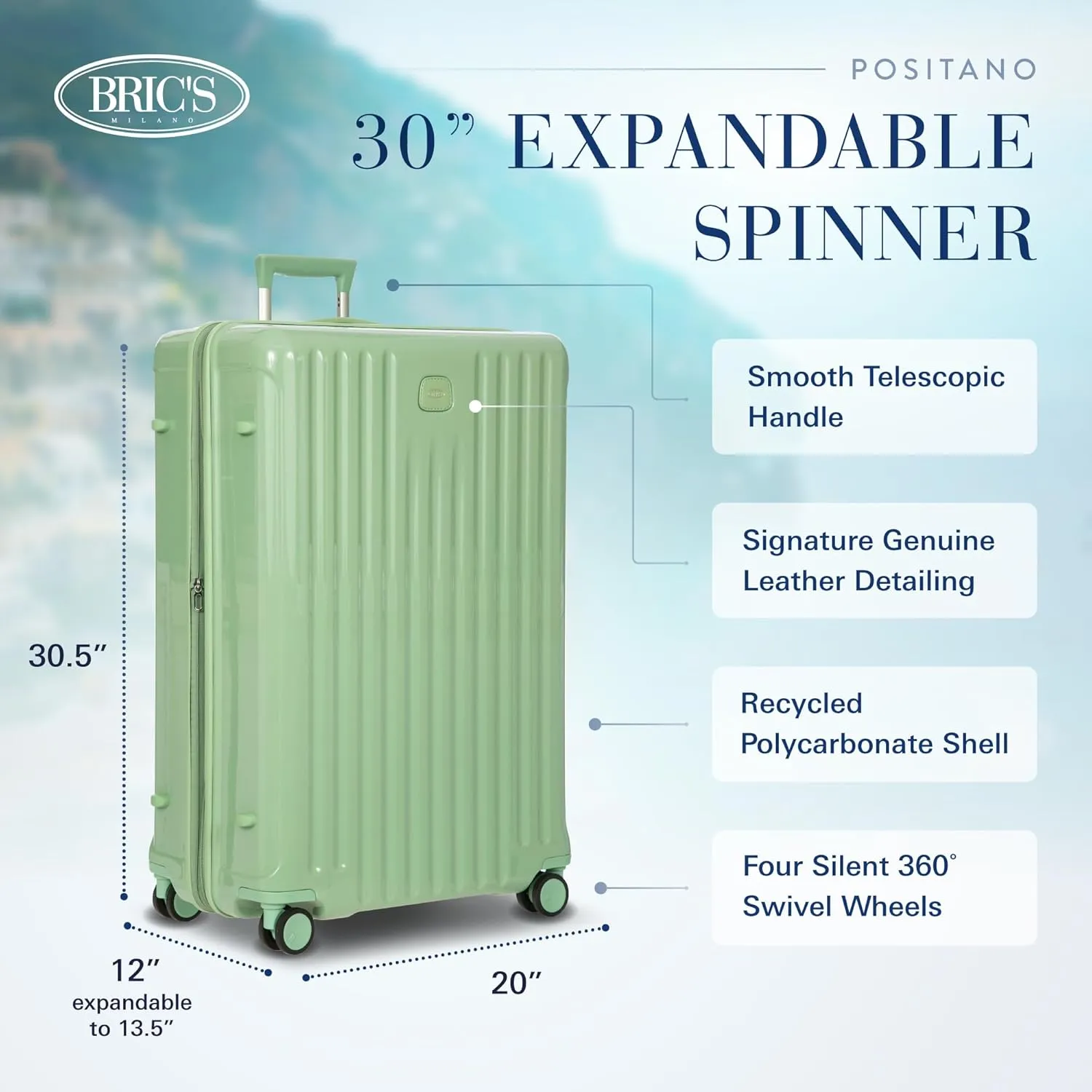 Bric's Positano Spinners Parent, Sage, 30 Inch Expandable