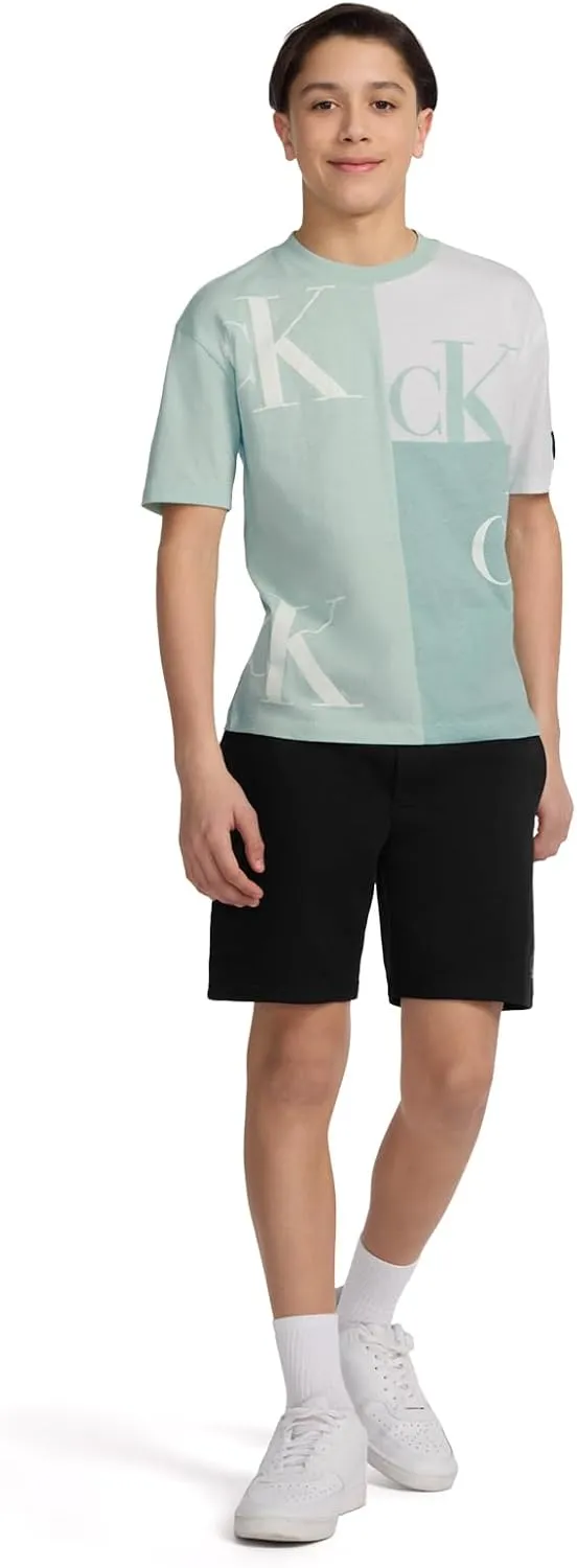 Calvin Klein Boys' Short Sleeve Fashion Graphic Crew Neck T-Shirt, Comfortable, Relaxed Fit