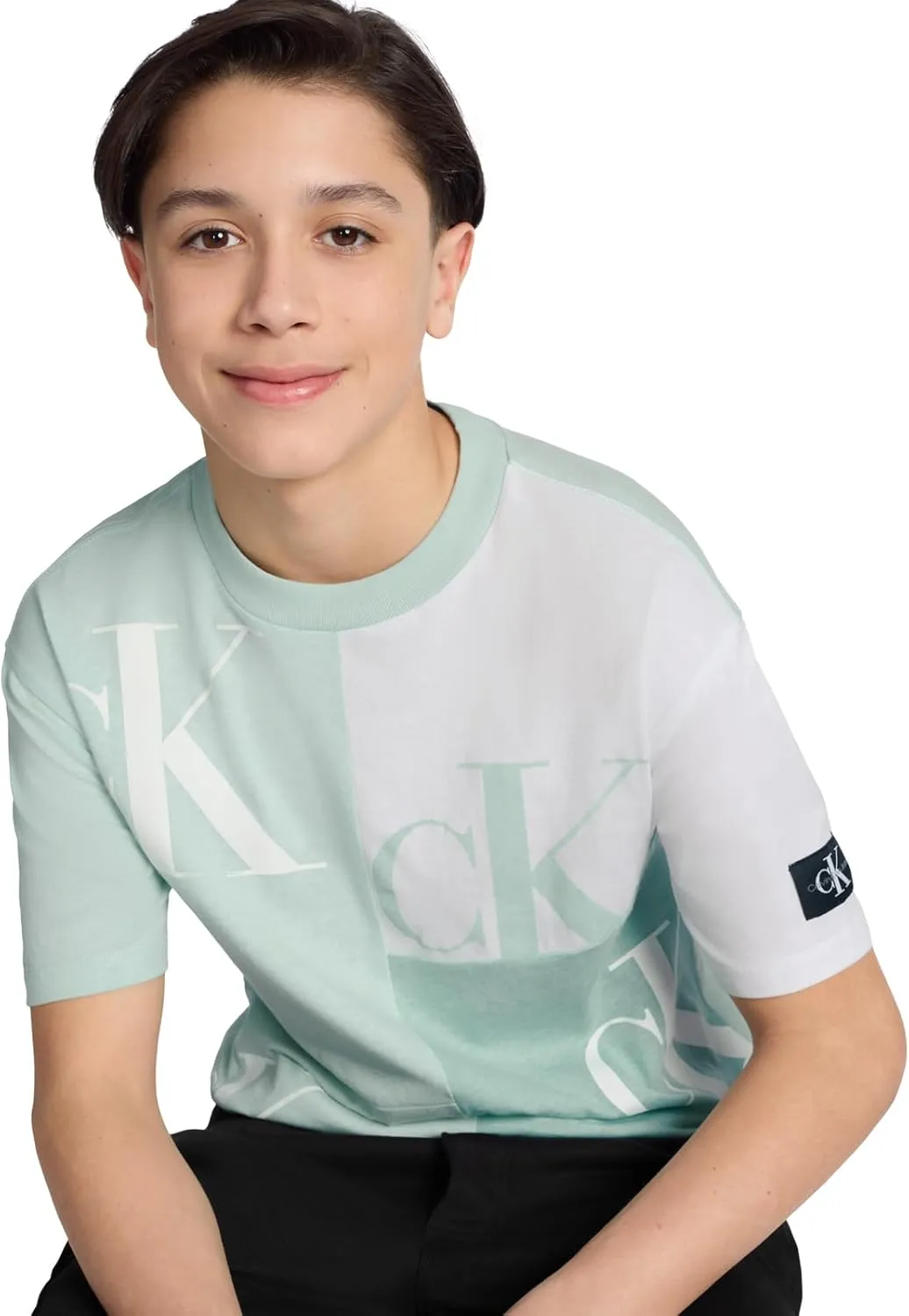 Calvin Klein Boys' Short Sleeve Fashion Graphic Crew Neck T-Shirt, Comfortable, Relaxed Fit