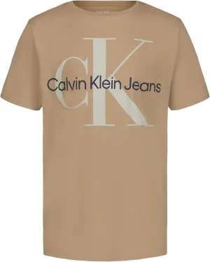 Calvin Klein Boys' Short Sleeve Logo Crew Neck T-Shirt, Soft, Comfortable, Relaxed Fit