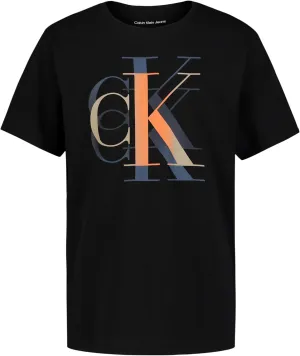 Calvin Klein Boys' Short Sleeve Logo Crew Neck T-Shirt, Soft, Comfortable, Relaxed Fit