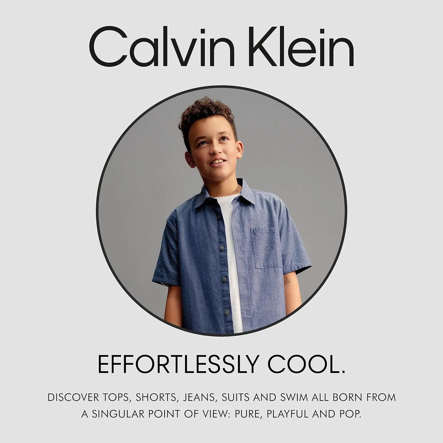 Calvin Klein Boys' Short Sleeve Pocket Logo Crew Neck T-Shirt, Soft, Comfortable, Relaxed Fit