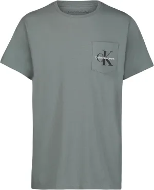 Calvin Klein Boys' Short Sleeve Pocket Logo Crew Neck T-Shirt, Soft, Comfortable, Relaxed Fit