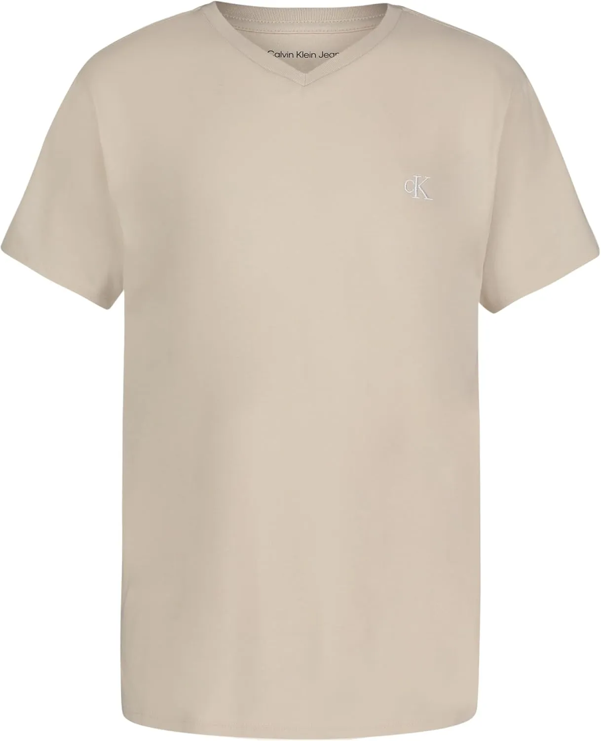Calvin Klein Boys' Short Sleeve Solid V-Neck T-Shirt, Soft, Comfortable, Relaxed Fit