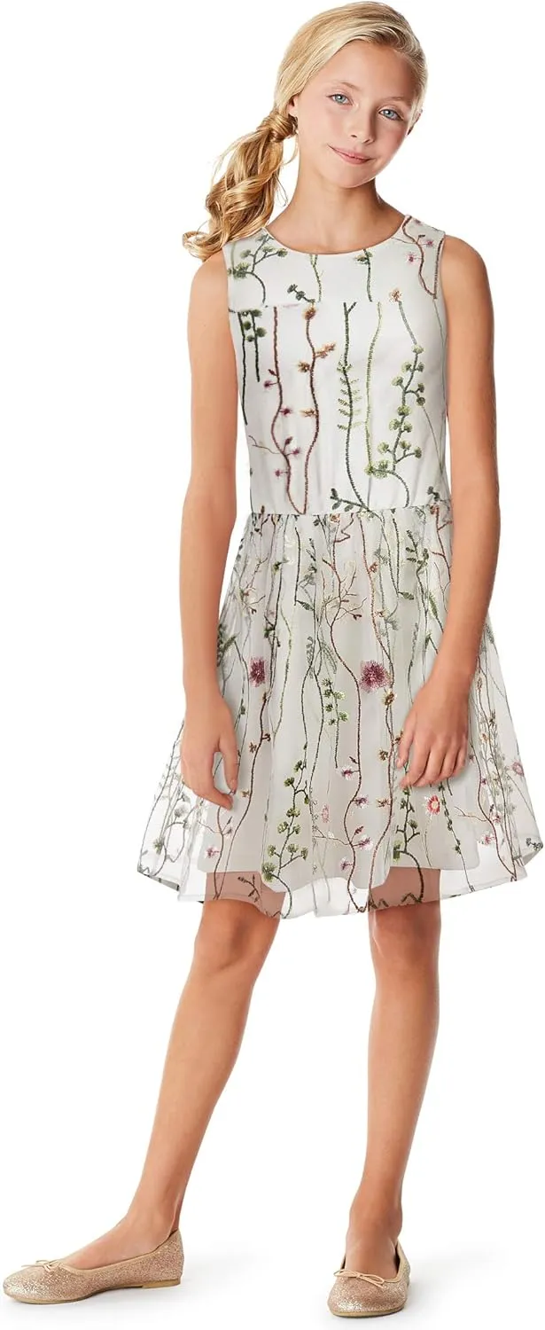 Calvin Klein Girls' Legacy Party Dress, Fit and Flare Silhouette