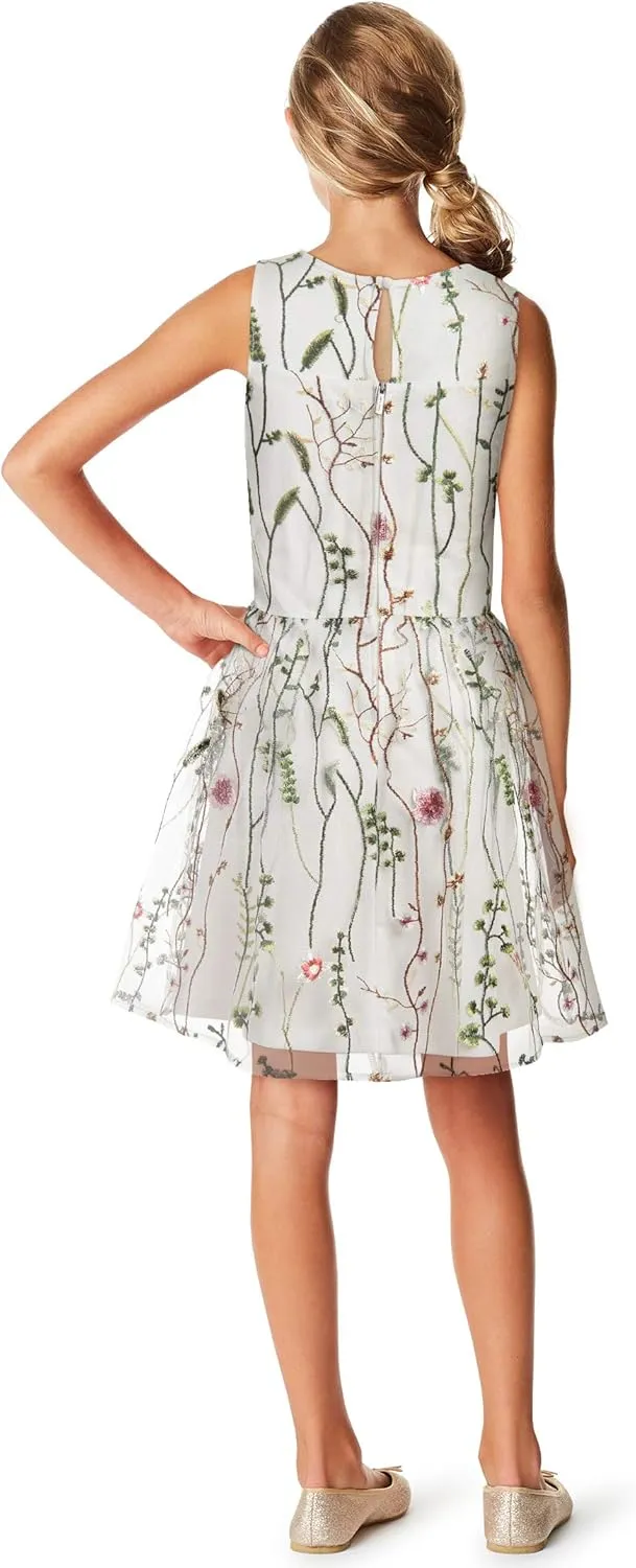 Calvin Klein Girls' Legacy Party Dress, Fit and Flare Silhouette