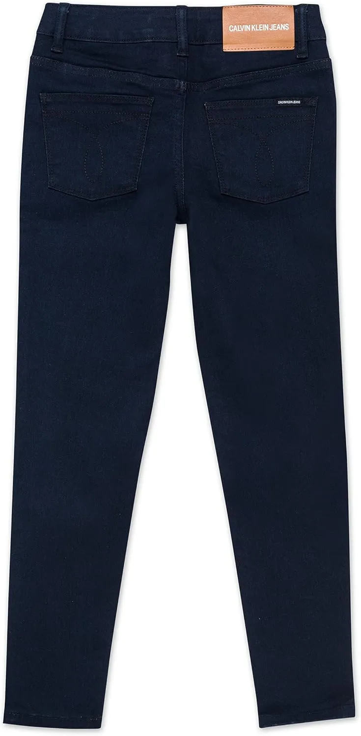 Calvin Klein Girls' Skinny Fit Stretch Denim 5-Pocket Jeans