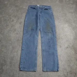 Carhartt Mens Jeans Straight Leg 100% Cotton Mid Rise Solid Blue Size W33XL36