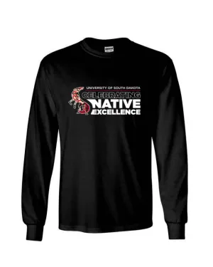 Celebrating Native American Excellence Black Long-Sleeve Tee