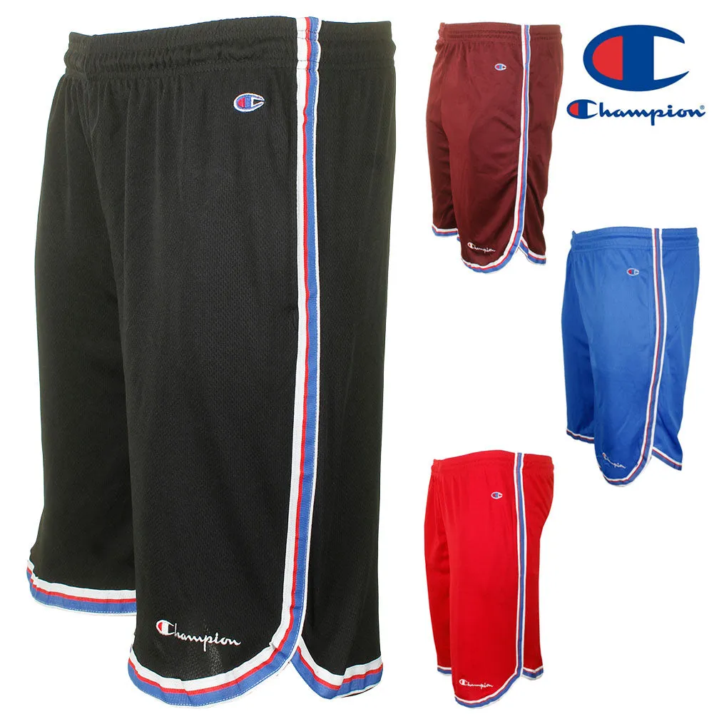 Champion Men's Athletic Mesh Pocket Striped Gym Basketball Shorts 9"