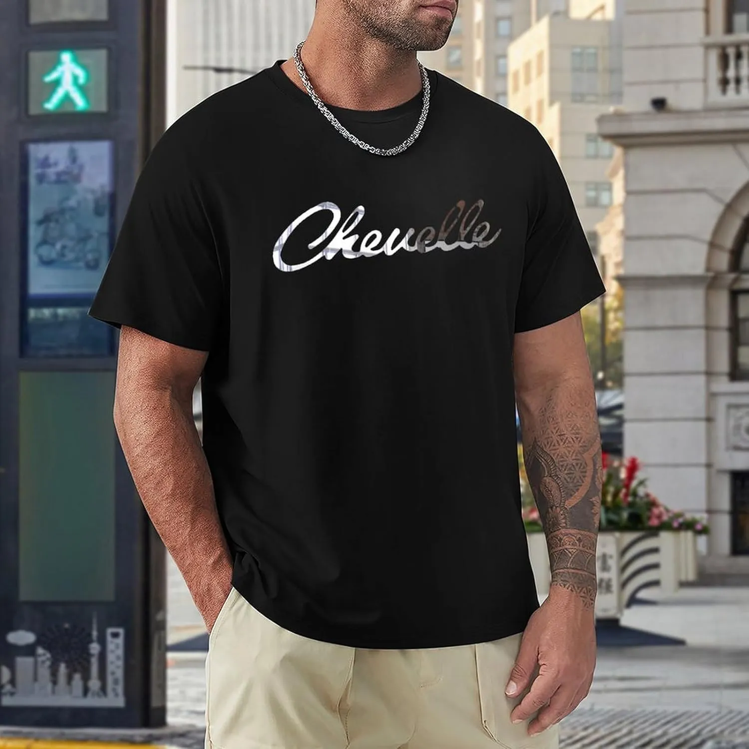 Chevelles Men'S T-Shirts Casual Cotton Short Shirt Classic Crewneck Teens Tee Tops