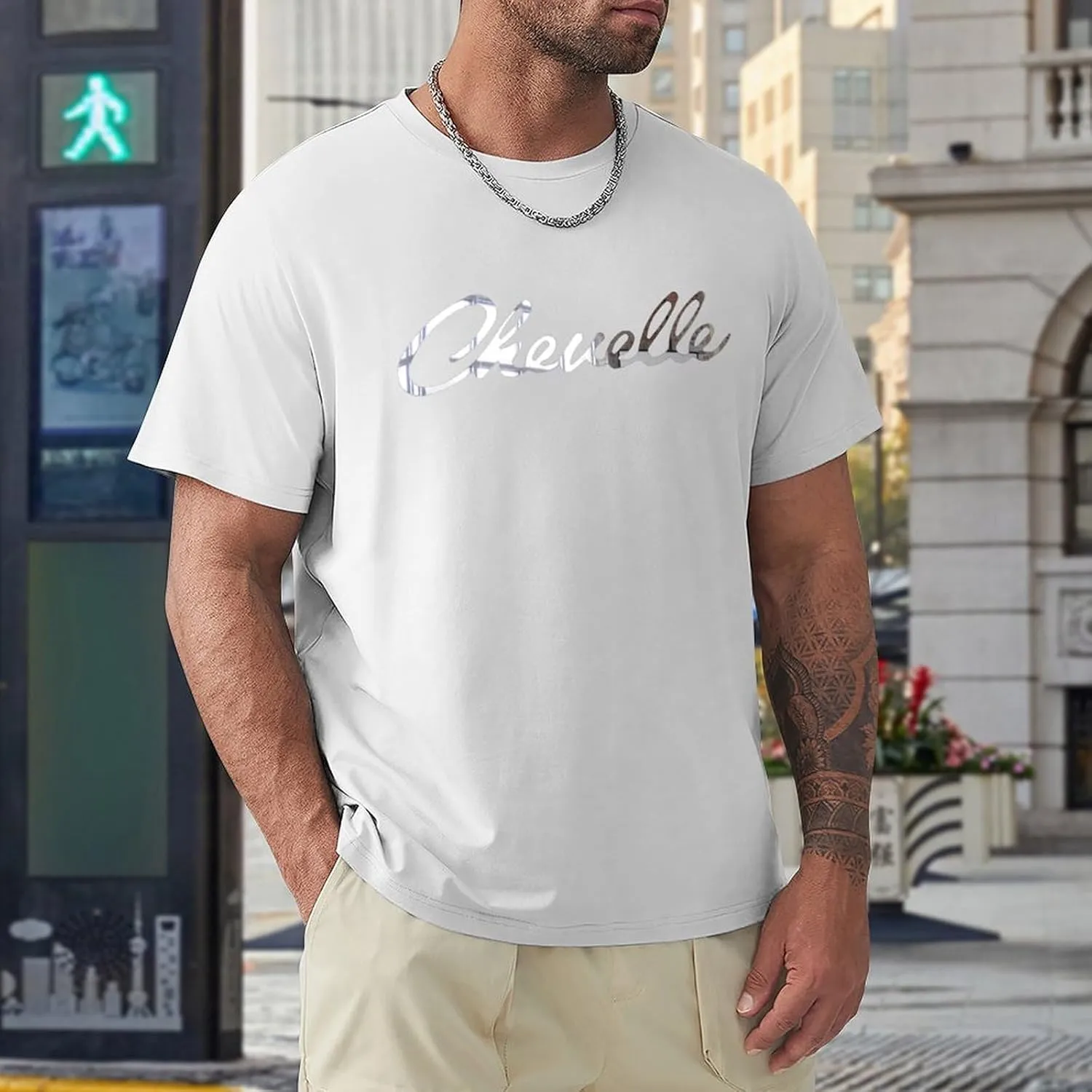 Chevelles Men'S T-Shirts Casual Cotton Short Shirt Classic Crewneck Teens Tee Tops