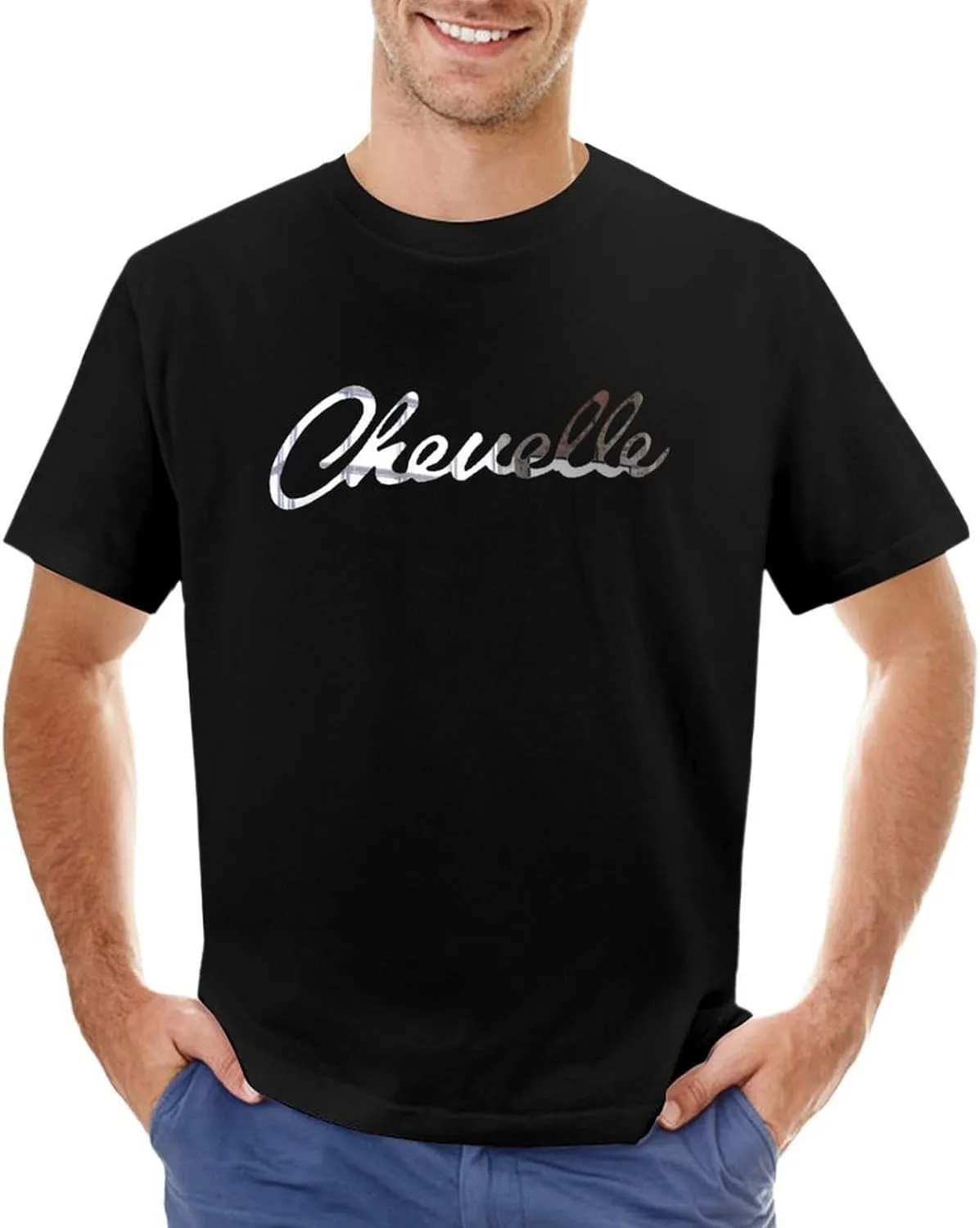 Chevelles Men'S T-Shirts Casual Cotton Short Shirt Classic Crewneck Teens Tee Tops