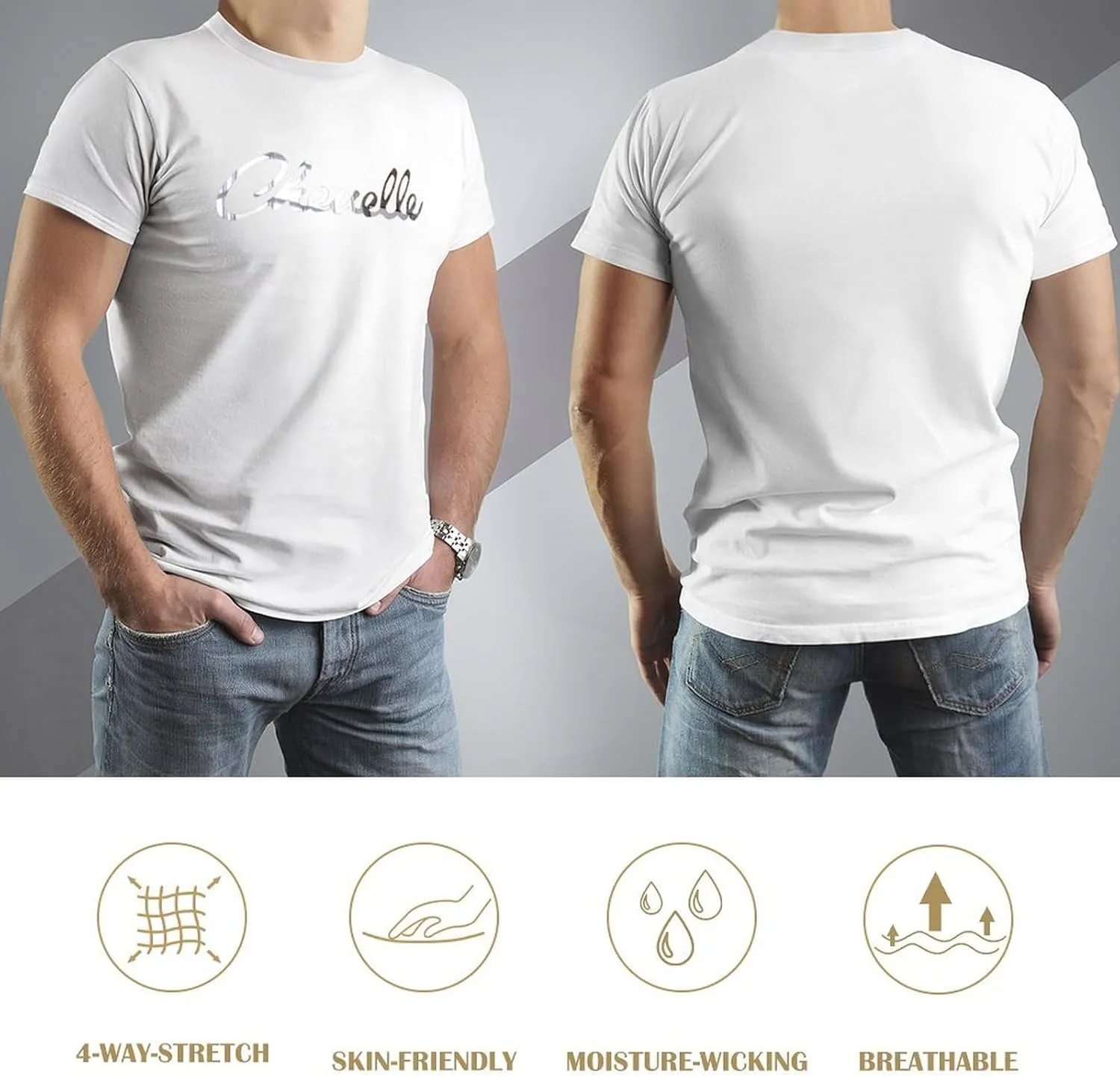 Chevelles Men'S T-Shirts Casual Cotton Short Shirt Classic Crewneck Teens Tee Tops