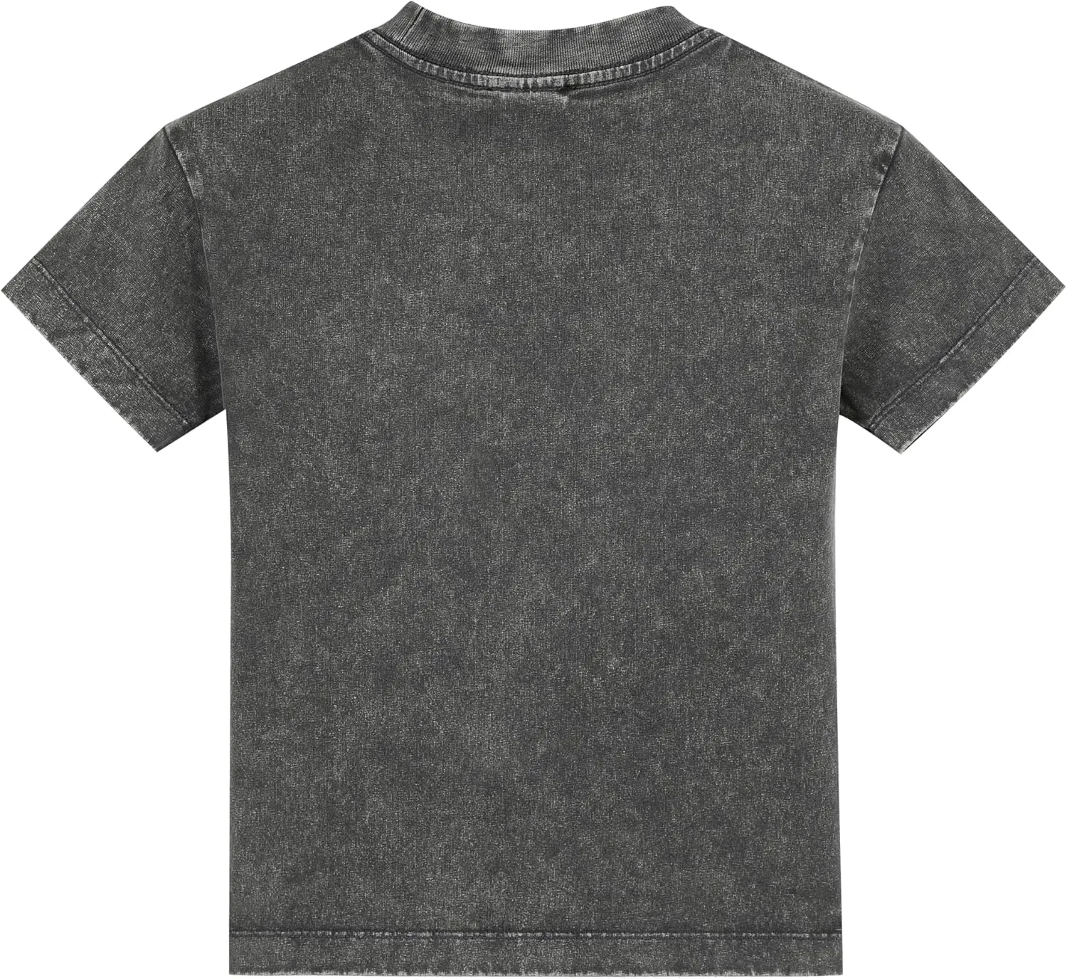 Children Boys Girls Washed Vintage T-Shirt Summer Casual T Shirts Thick Short Sleeve Loose Crew Neck Cotton Tops