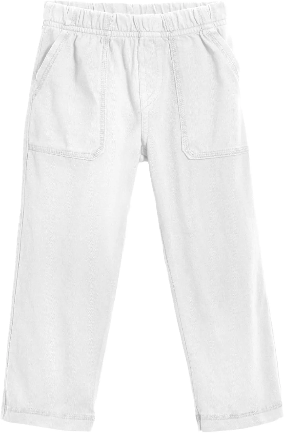 City Threads Big Boys' and Girls' Soft Jersey Tonal Stitch Pant Perfect for Sensitive Skin SPD Sensory Friendly Clothing - White 14
