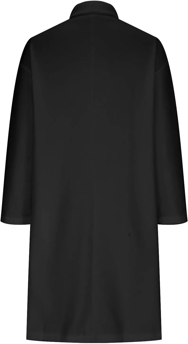 Coats for Women Trendy Elegant Wool Blend Overcoat Classic Notched Collar Double Breasted Trench Coat Mid-Long Peacoat