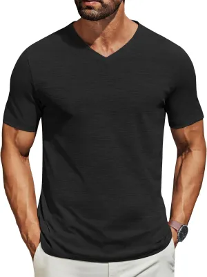 COOFANDY Men's T Shirts Short Sleeve Classic V Neck T-Shirt Casual Summer Basic Tee Shirt