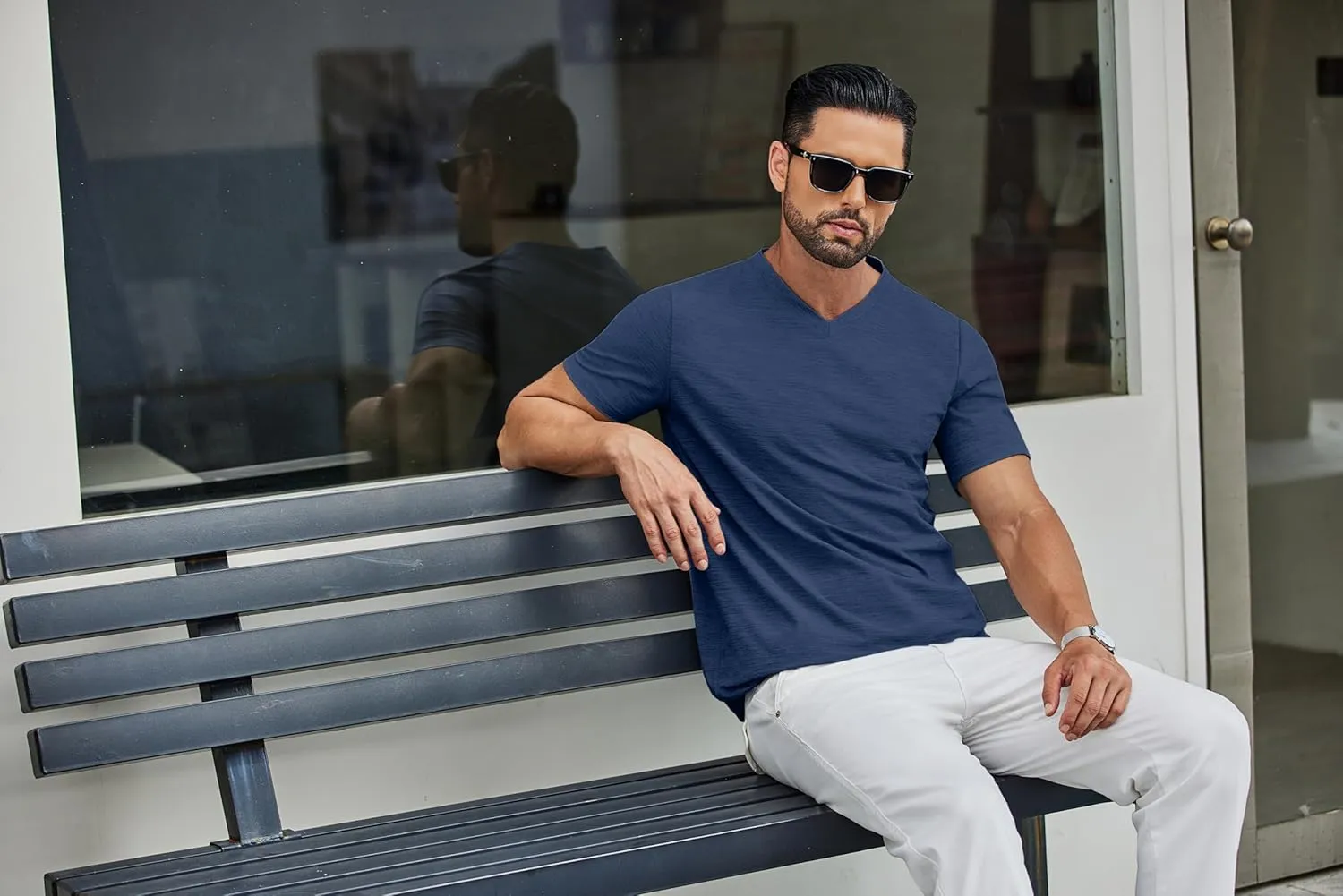 COOFANDY Men's T Shirts Short Sleeve Classic V Neck T-Shirt Casual Summer Basic Tee Shirt