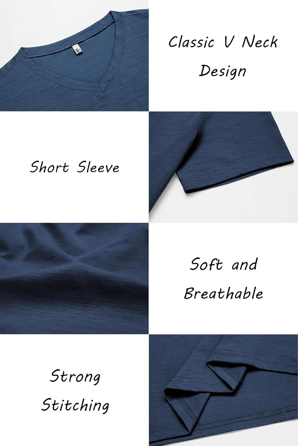 COOFANDY Men's T Shirts Short Sleeve Classic V Neck T-Shirt Casual Summer Basic Tee Shirt