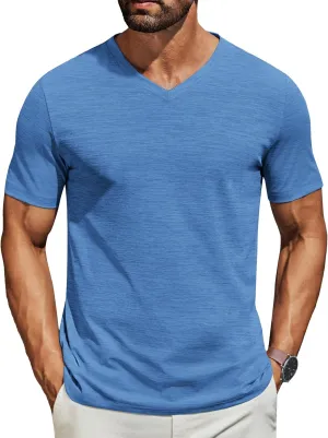 COOFANDY Men's T Shirts Short Sleeve Classic V Neck T-Shirt Casual Summer Basic Tee Shirt