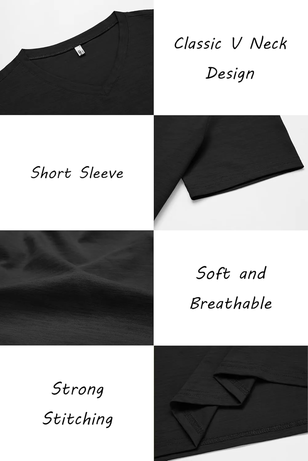 COOFANDY Men's T Shirts Short Sleeve Classic V Neck T-Shirt Casual Summer Basic Tee Shirt