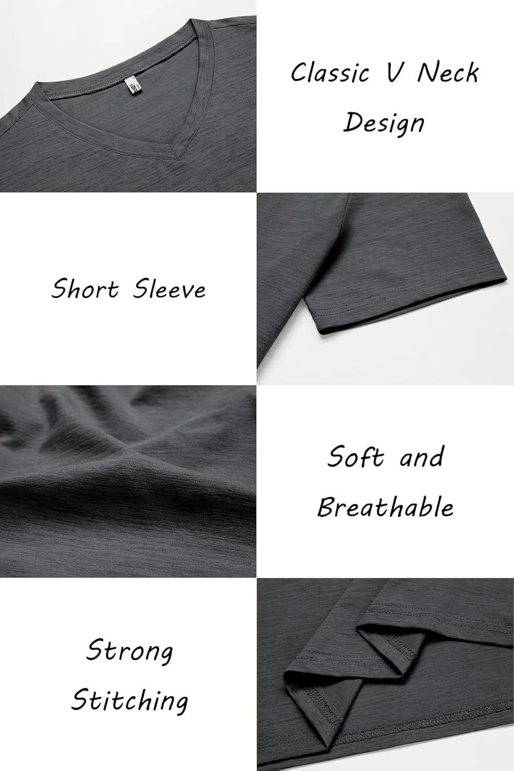COOFANDY Men's T Shirts Short Sleeve Classic V Neck T-Shirt Casual Summer Basic Tee Shirt