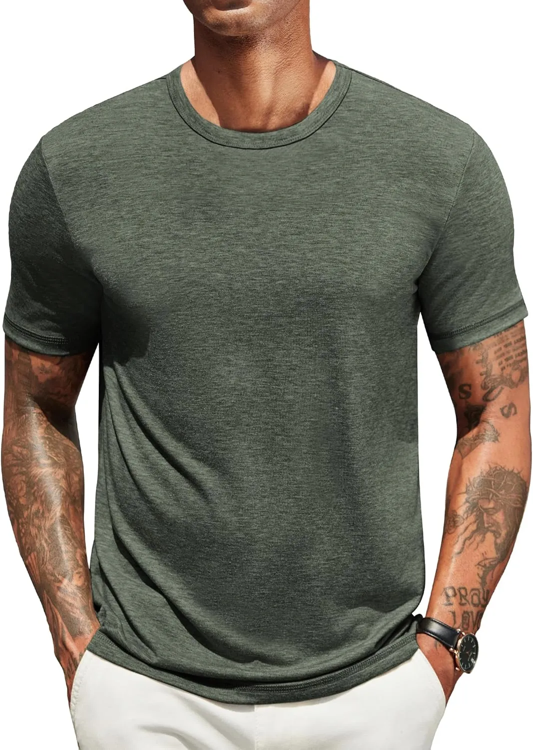 COOFANDY Men's T Shirts Short Sleeve Soft Crew Neck Lightweight Tee Shirts Casual Summer Basic Tops