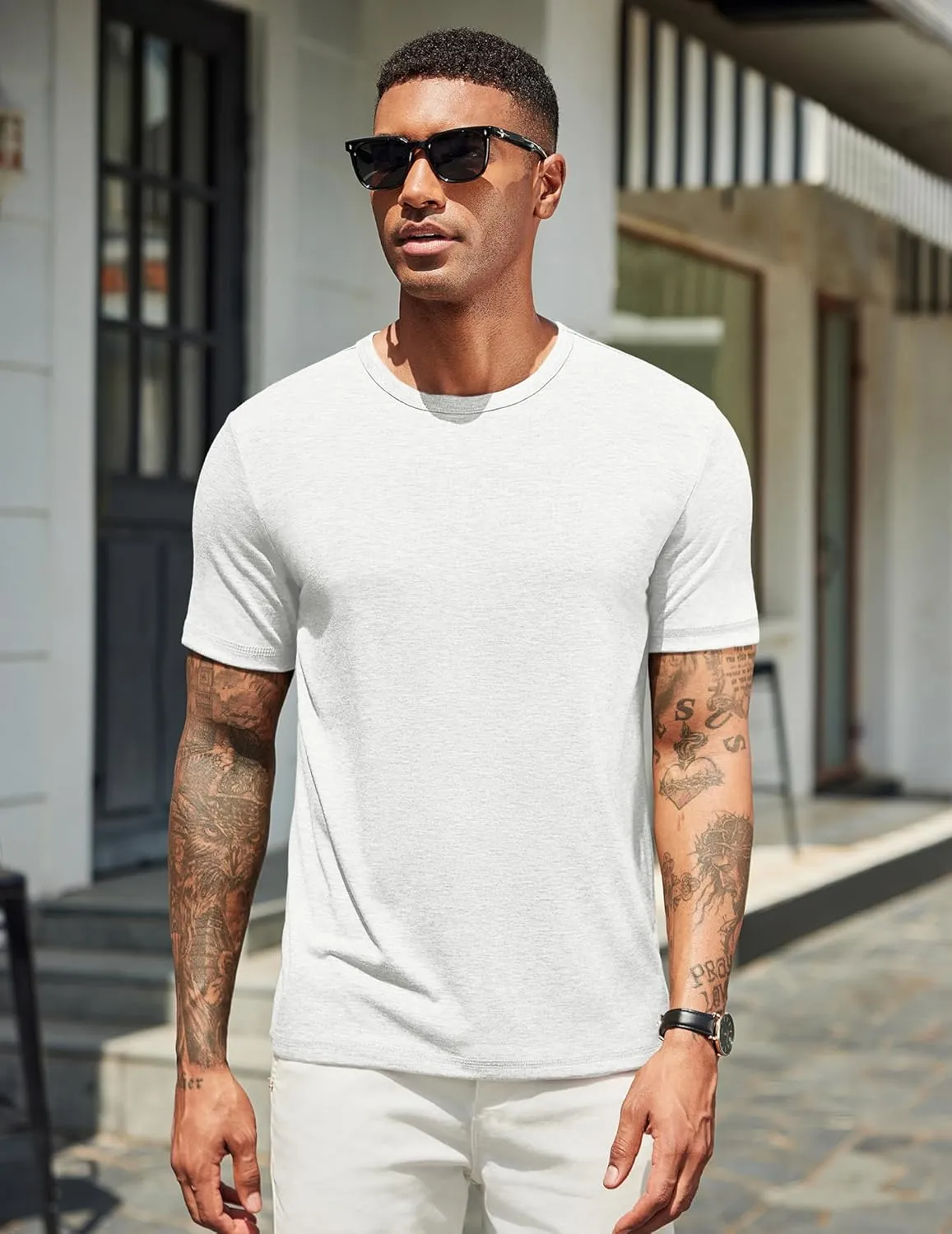 COOFANDY Men's T Shirts Short Sleeve Soft Crew Neck Lightweight Tee Shirts Casual Summer Basic Tops