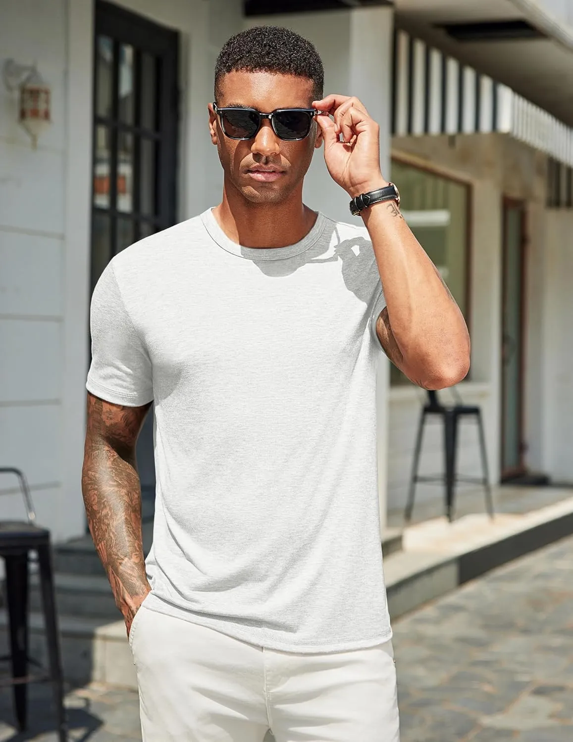 COOFANDY Men's T Shirts Short Sleeve Soft Crew Neck Lightweight Tee Shirts Casual Summer Basic Tops