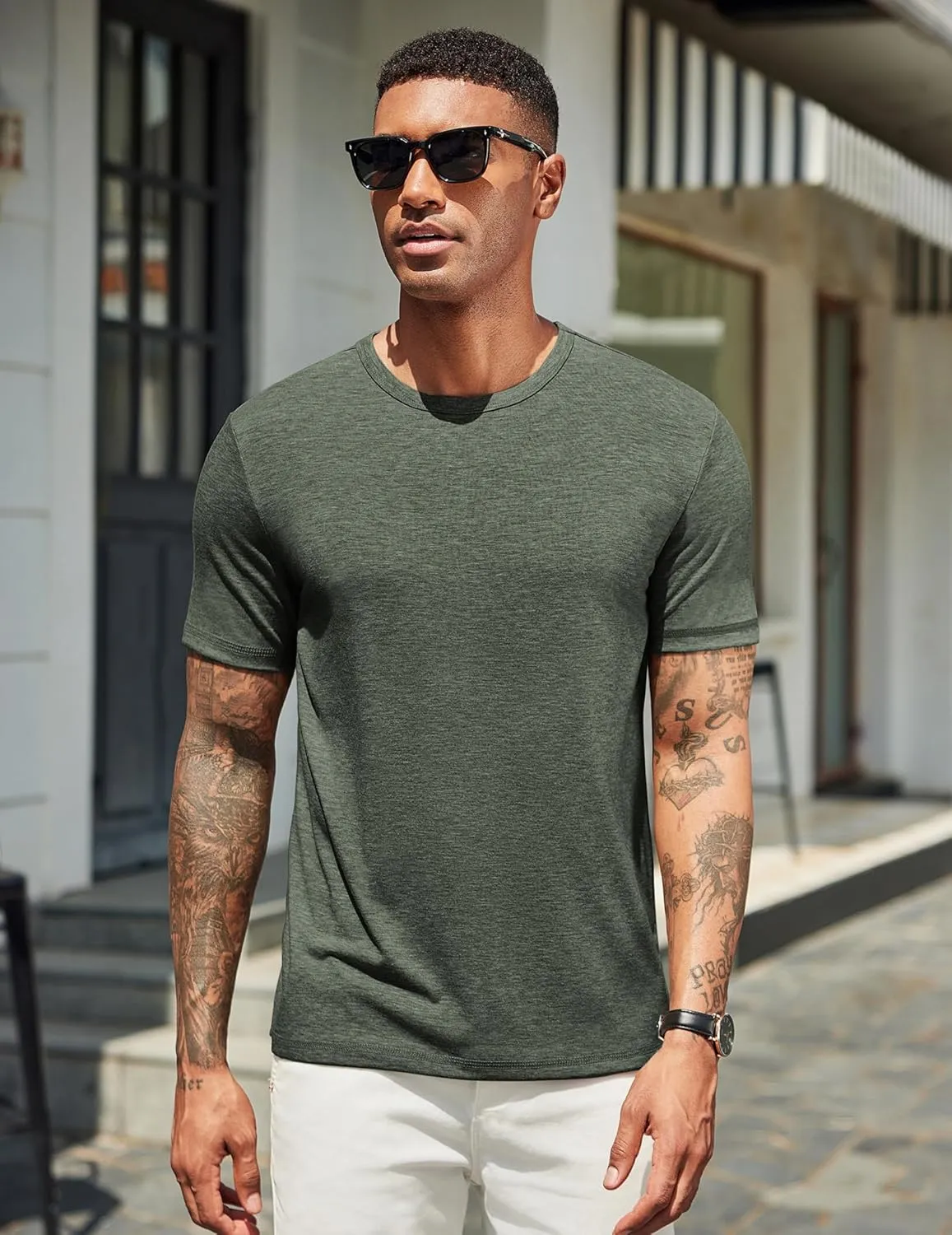 COOFANDY Men's T Shirts Short Sleeve Soft Crew Neck Lightweight Tee Shirts Casual Summer Basic Tops