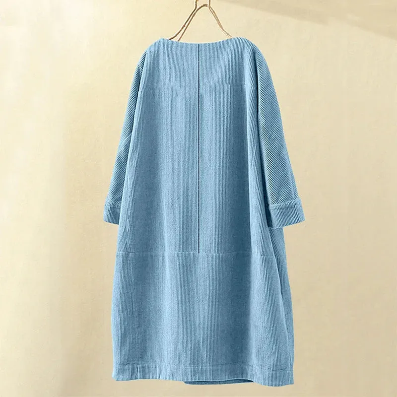 Corduroy Retro Casual Women's Mini Dress