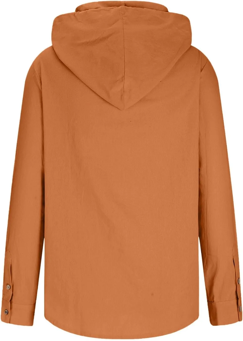 Cotton Linen Hoodie for Men Drawstring Hooded Button Down Beach Hippie Shirt Long Sleeve Button Spring Summer Shirts