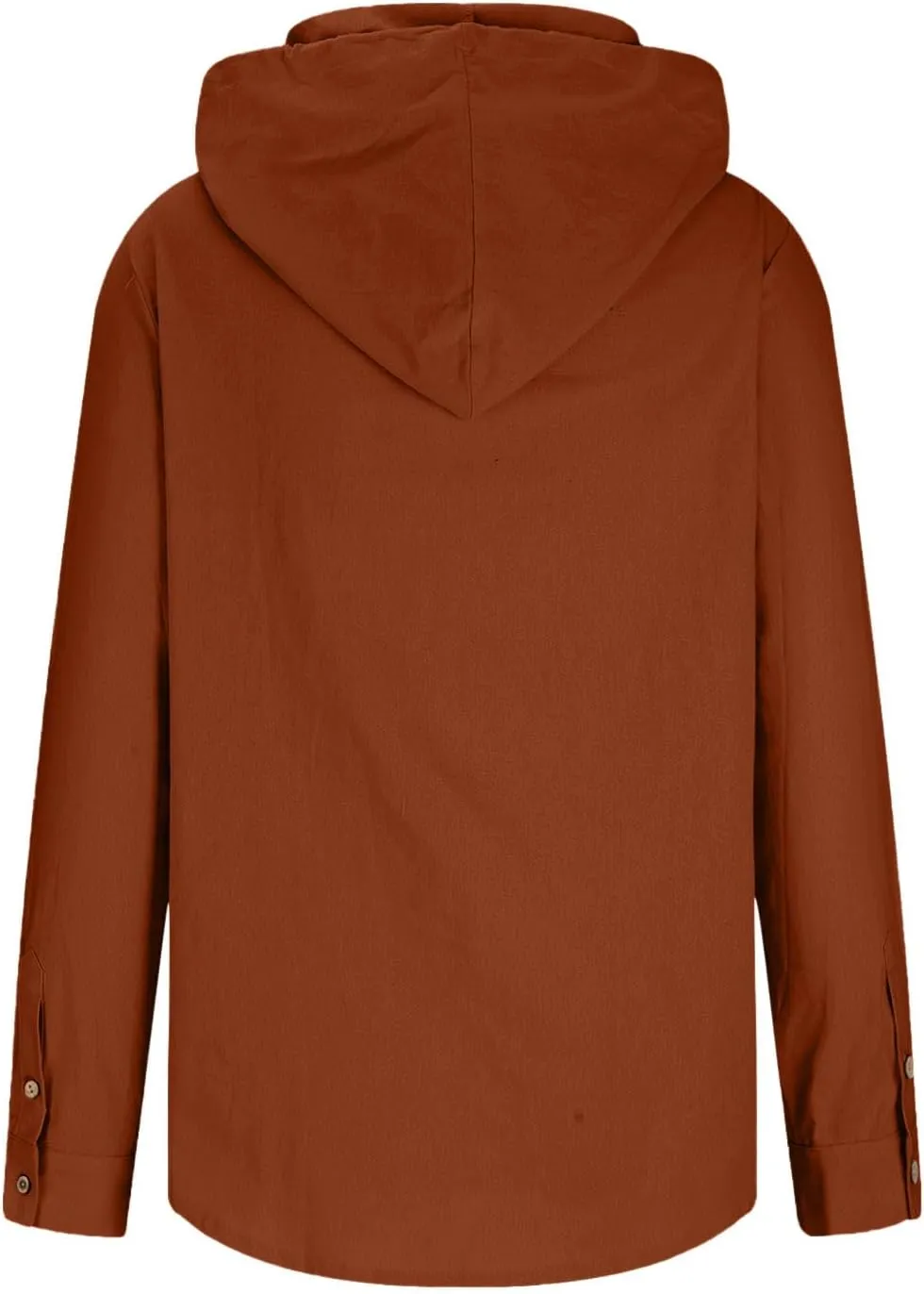 Cotton Linen Hoodie for Men Drawstring Hooded Button Down Beach Hippie Shirt Long Sleeve Button Spring Summer Shirts