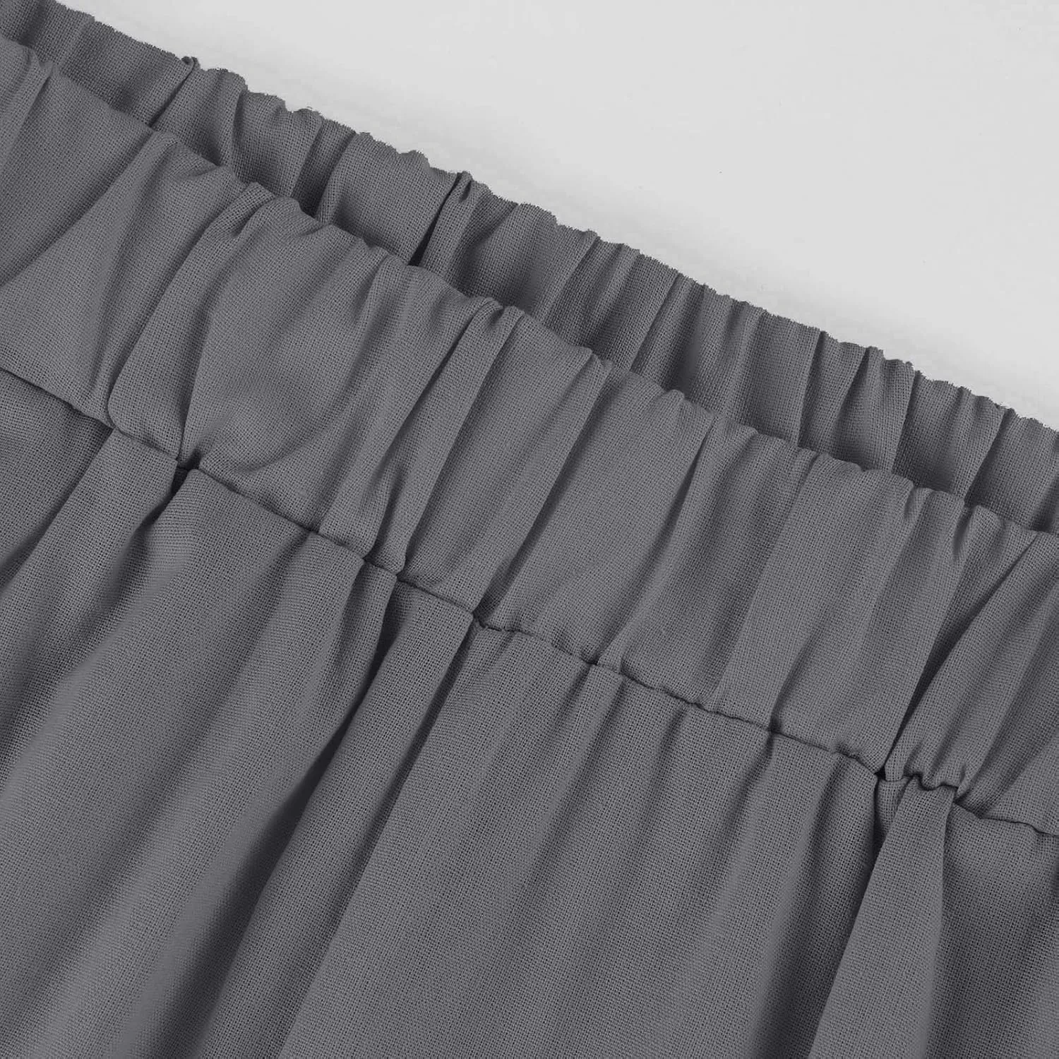 Cropped Linen Pants Women Summer Plus Size Straight Leg Crop Pants Elastic Waist Casual Beach Trousers with Pockets