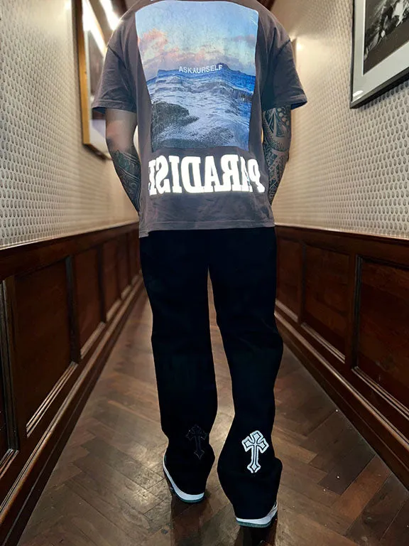 CROSSED OUT EMBROIDERY PATCHES VALKYRE JEANS