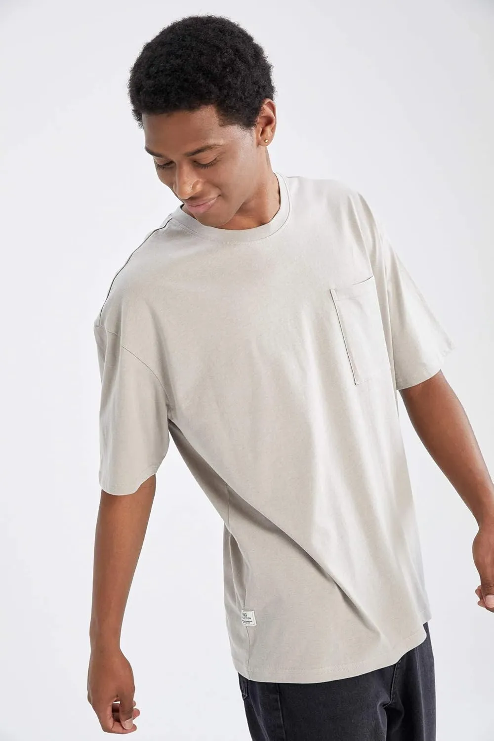 DeFacto Young Men Short Sleeve Crew Neck Oversized Tshirts 100% Cotton – Young Men Oversized Crew Neck T-Shirts