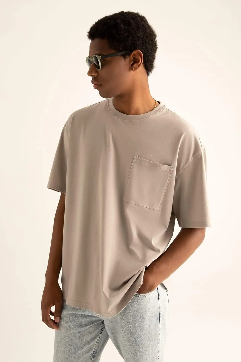 DeFacto Young Men Short Sleeve Crew Neck Oversized Tshirts 100% Cotton – Young Men Oversized Crew Neck T-Shirts