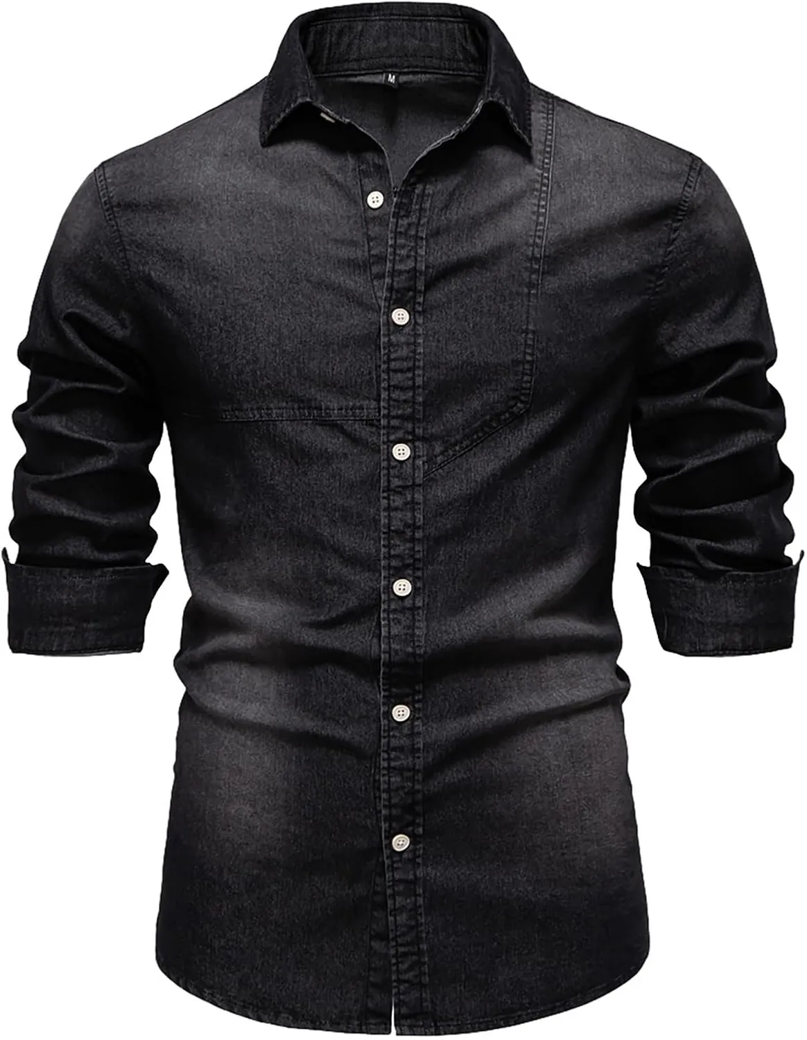 Denim Shirt Men Cotton Short Sleeve Button Down Slim Fit Cowboy Shirts Big and Tall Summer Beach Vacation Cruise Pocket Shirt