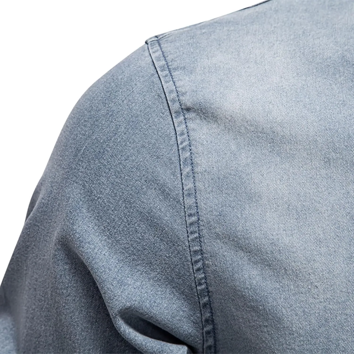 Denim Shirt Men Cotton Short Sleeve Button Down Slim Fit Cowboy Shirts Big and Tall Summer Beach Vacation Cruise Pocket Shirt