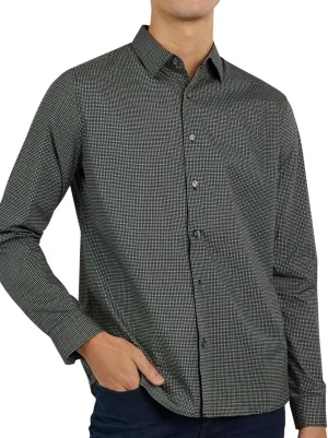 DKNY Men's Long Sleeve Button Down Shirt - Printed Mens Casual Button Up Shirts