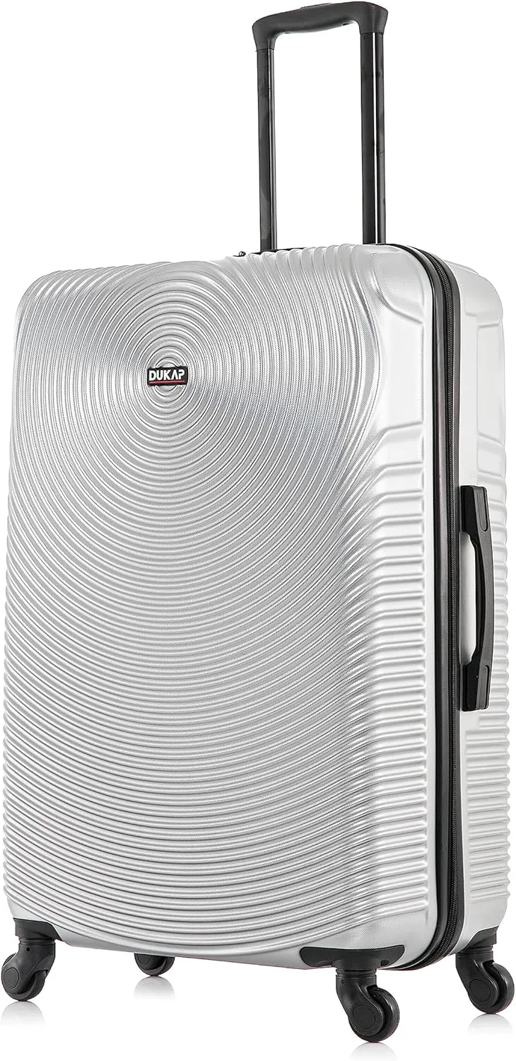 DUKAP INCEPTION Luggage with Spinner Wheels | Durable Lightweight Hardside Suitcase, Travel Bag with Handle and Trolley, 28-Inch Large Checked Luggage | Silver