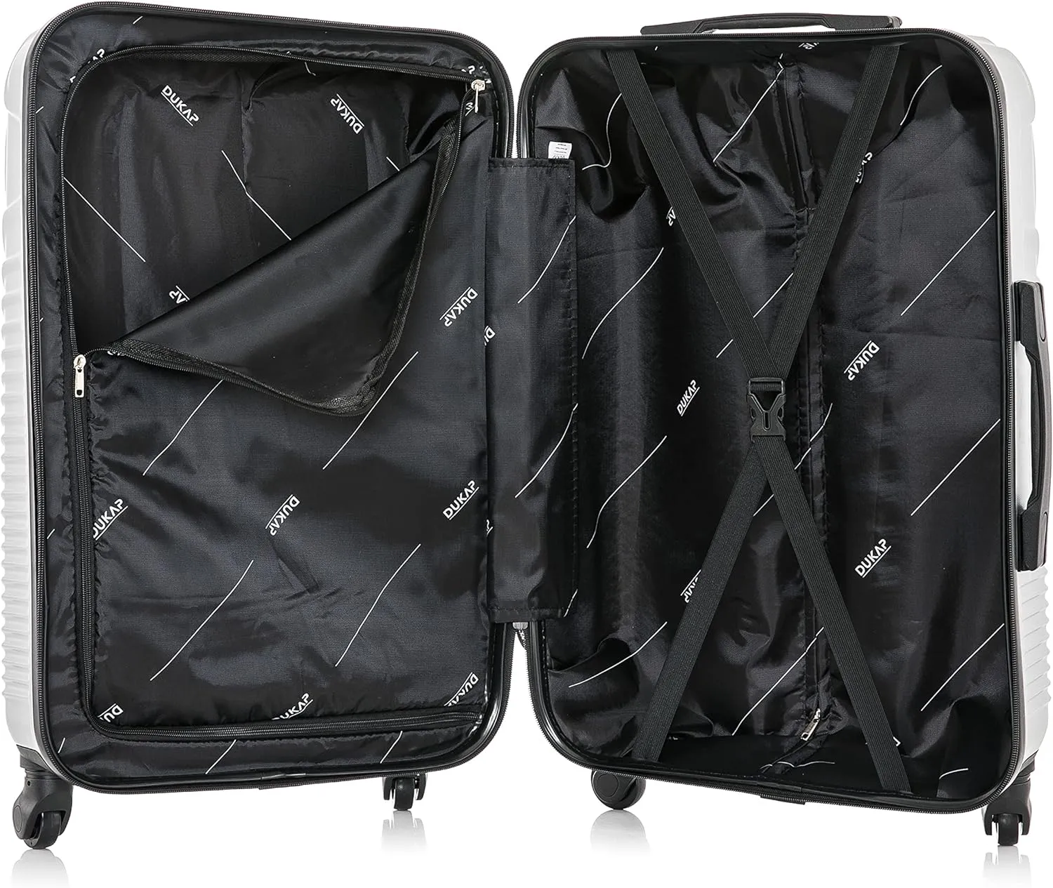 DUKAP INCEPTION Luggage with Spinner Wheels | Durable Lightweight Hardside Suitcase, Travel Bag with Handle and Trolley, 28-Inch Large Checked Luggage | Silver