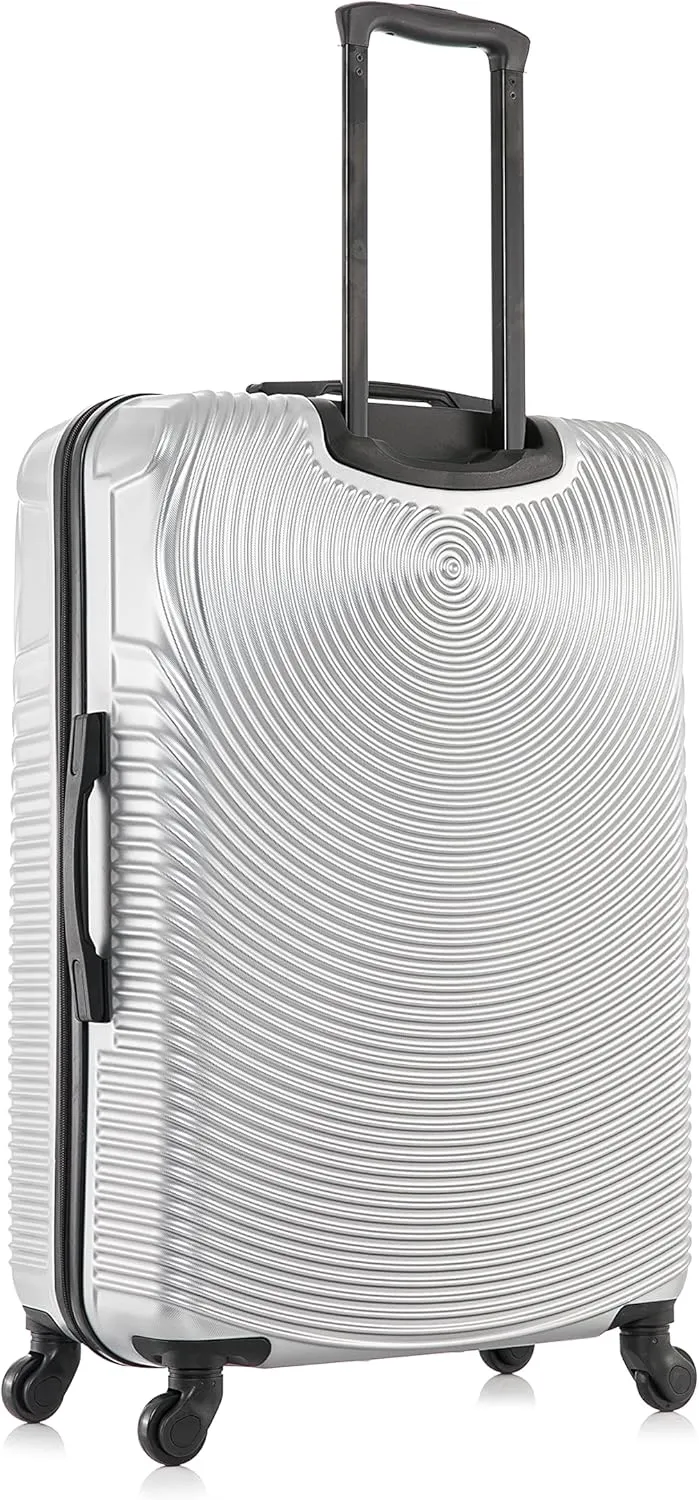 DUKAP INCEPTION Luggage with Spinner Wheels | Durable Lightweight Hardside Suitcase, Travel Bag with Handle and Trolley, 28-Inch Large Checked Luggage | Silver