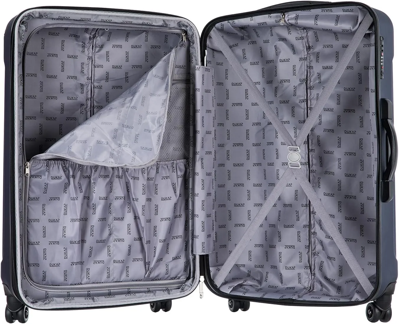 DUKAP INTELY Suitcase with Ergonomic GEL Handle | Spacious Hardside Travel Luggage with TSA Combination Lock and Digital Weight Scale | 28 Inch Medium Spinner Suitcase | Blue