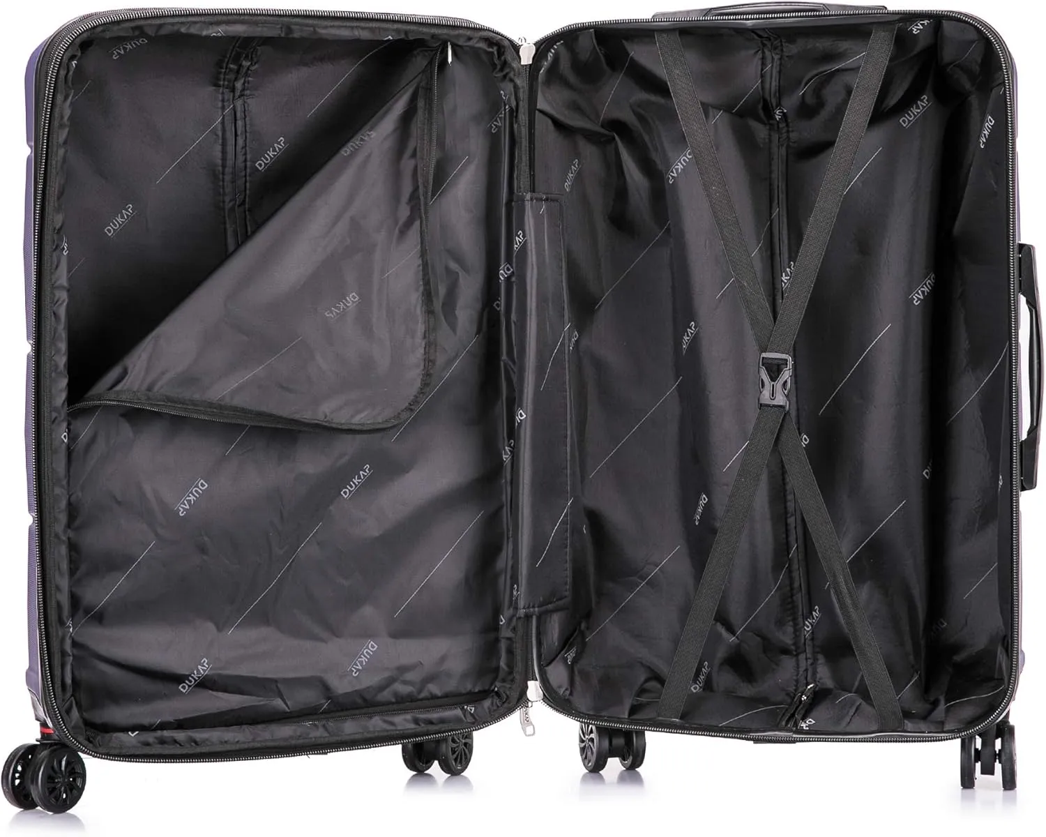DUKAP ZONIX Luggage with Spinner Wheels | Durable Lightweight Hardside Suitcase, Spacious Travel Bag with Handle and Trolley | 26 Inch Medium Checked Luggage | Blue