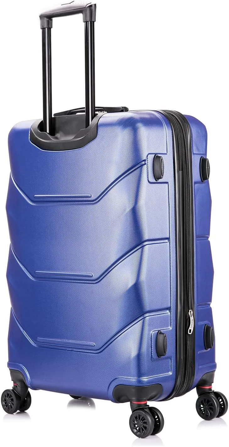 DUKAP ZONIX Luggage with Spinner Wheels | Durable Lightweight Hardside Suitcase, Spacious Travel Bag with Handle and Trolley | 26 Inch Medium Checked Luggage | Blue