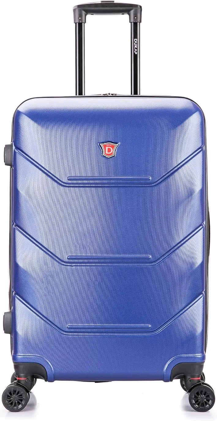 DUKAP ZONIX Luggage with Spinner Wheels | Durable Lightweight Hardside Suitcase, Spacious Travel Bag with Handle and Trolley | 26 Inch Medium Checked Luggage | Blue