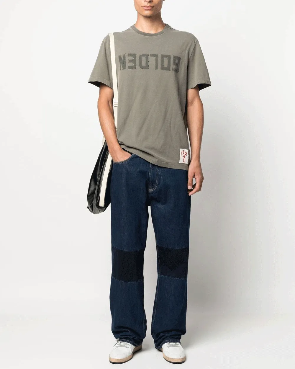 Dusty Olive Distressed Logo Graphic T-Shirt