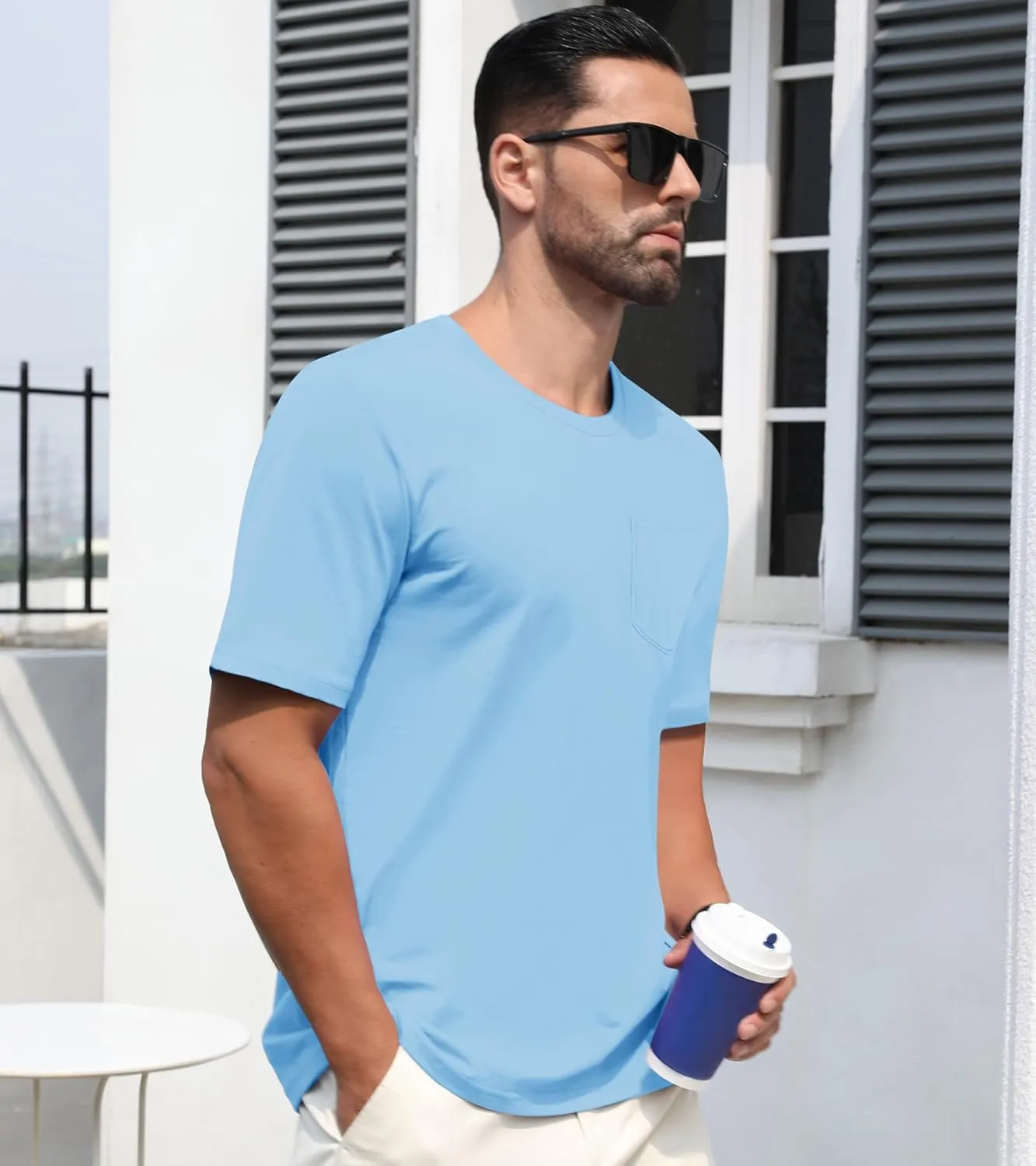 EKLENTSON Men's T-Shirts Short Sleeve Cotton Crew Neck Lightweight Tee Shirts Casual Summer Basic Tops with Pocket